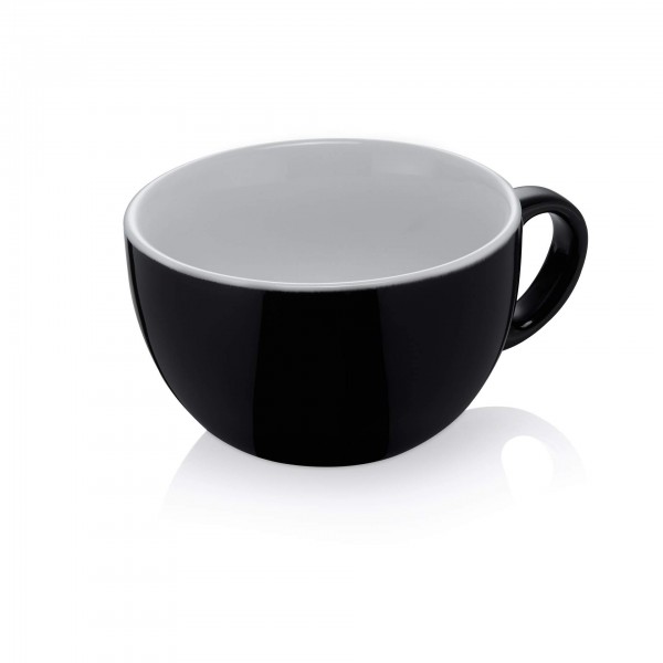 Caffe Latte Tasse - 0,35 l - Porzellan - schwarz - rund - Serie Italia Black