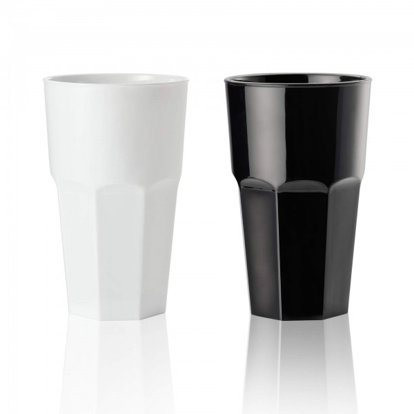 Longdrinkglas - Polycarbonat - schwarz oder weiß - Serie Q-Line