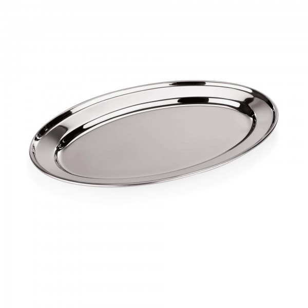 Servierplatte - Chromnickelstahl - oval - mit bordiertem Rand - 1200.350